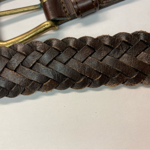 Braided Genuine Leather Belt, From Turkey, Brown, Brass Hardware,Unisex, Size 36 - Picture 5 of 8